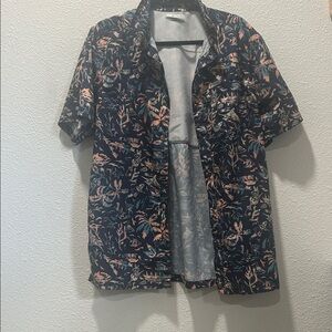 Columbia Navy tropical Short Sleeve Shirt